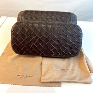 Bottega Veneta Leather Hard Clamshell Sunglasses Case w Cloths - 80% OFF SALE!!!